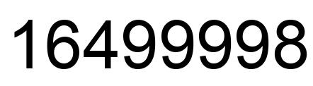 Number 16499998 black image