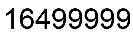 Number 16499999 black image