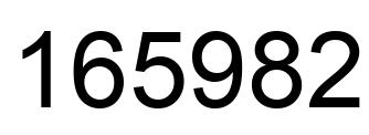 Number 165982 black image
