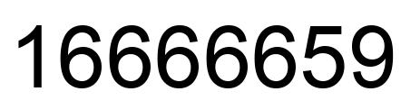 Number 16666659 black image