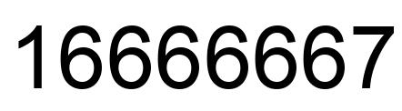 Number 16666667 black image