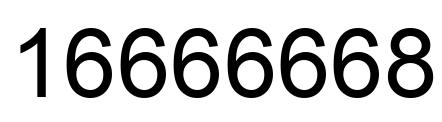 Number 16666668 black image