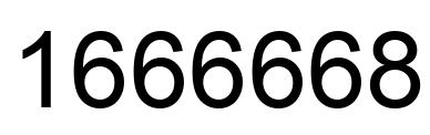 Number 1666668 black image