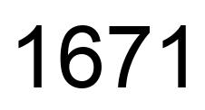Number 1671 black image