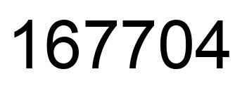 Number 167704 black image