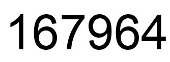 Number 167964 black image