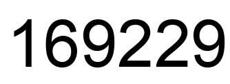 Number 169229 black image