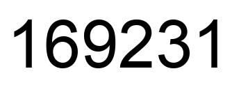 Number 169231 black image