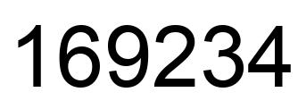 Number 169234 black image
