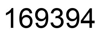 Number 169394 black image