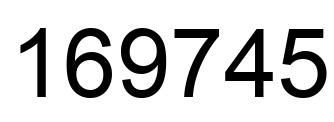 Number 169745 black image