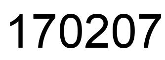 Number 170207 black image