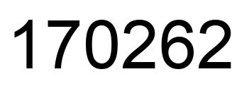 Number 170262 black image