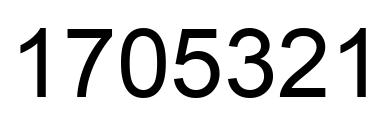 Number 1705321 black image