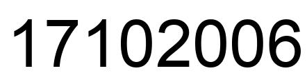 Number 17102006 black image