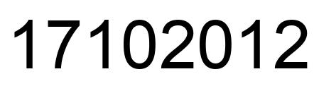 Number 17102012 black image