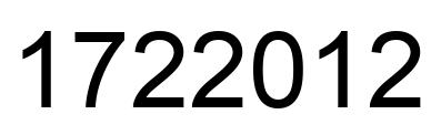 Number 1722012 black image