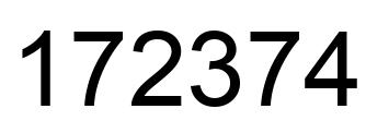 Number 172374 black image