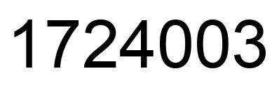 Number 1724003 black image