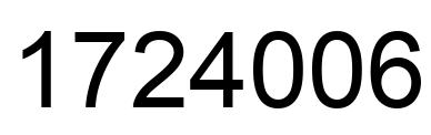 Number 1724006 black image