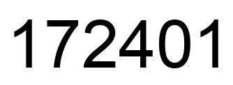Number 172401 black image