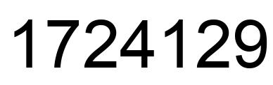 Number 1724129 black image