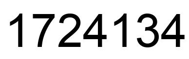 Number 1724134 black image