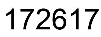 Number 172617 black image