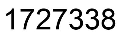 Number 1727338 black image
