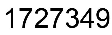 Number 1727349 black image