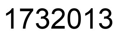 Number 1732013 black image