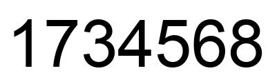 Number 1734568 black image
