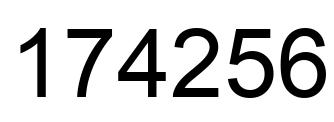 Number 174256 black image