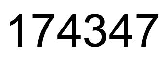 Number 174347 black image