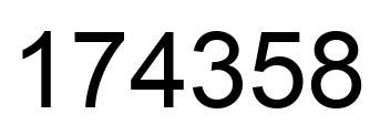 Number 174358 black image
