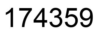 Number 174359 black image