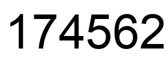 Número 174562 imagen negro