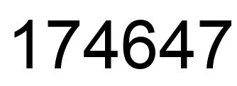 Número 174647 imagen negro