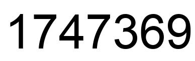Number 1747369 black image