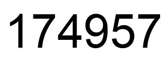 Number 174957 black image