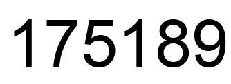 Number 175189 black image