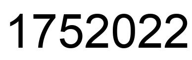 Number 1752022 black image