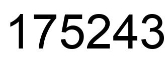 Number 175243 black image