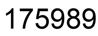 Number 175989 black image