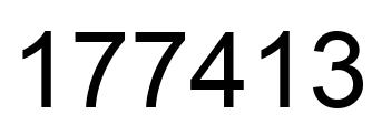 Number 177413 black image
