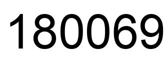 Number 180069 black image