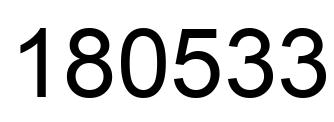 Number 180533 black image