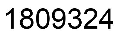Number 1809324 black image