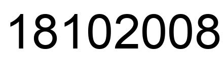 Number 18102008 black image