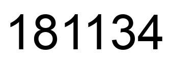 Number 181134 black image